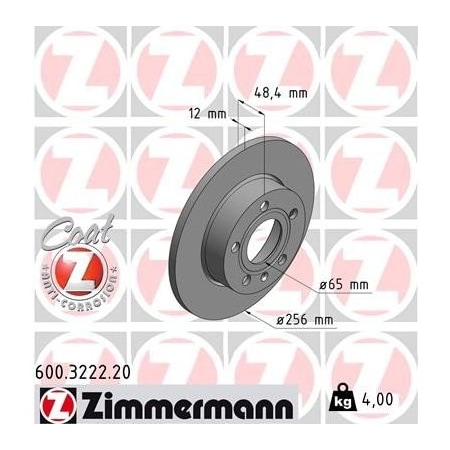 Zimmermann Brake Disc - Standard/Coated, 600322220 600322220